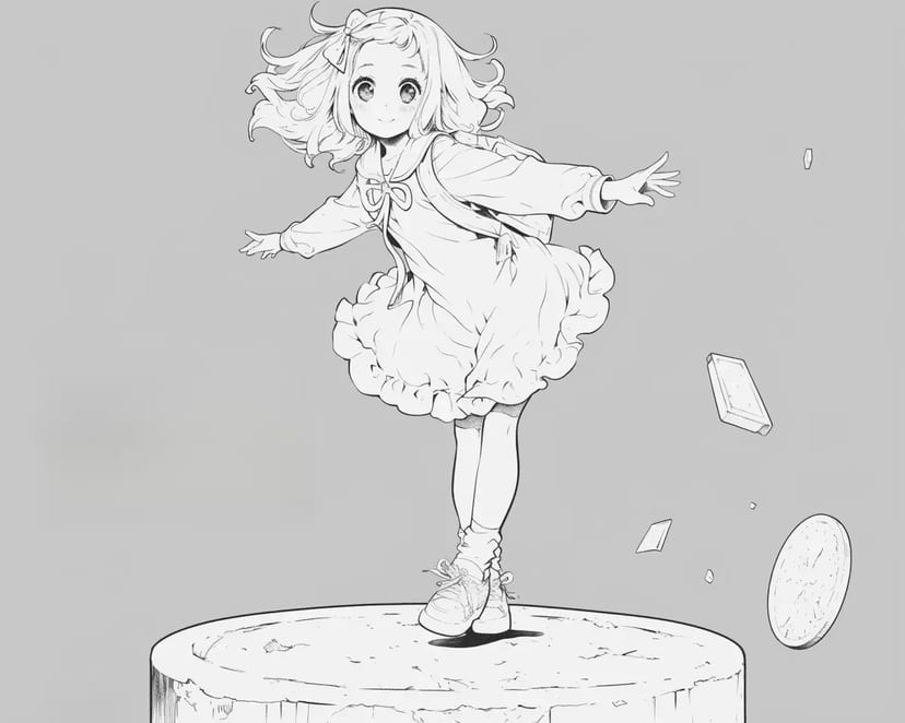 風に舞う少女