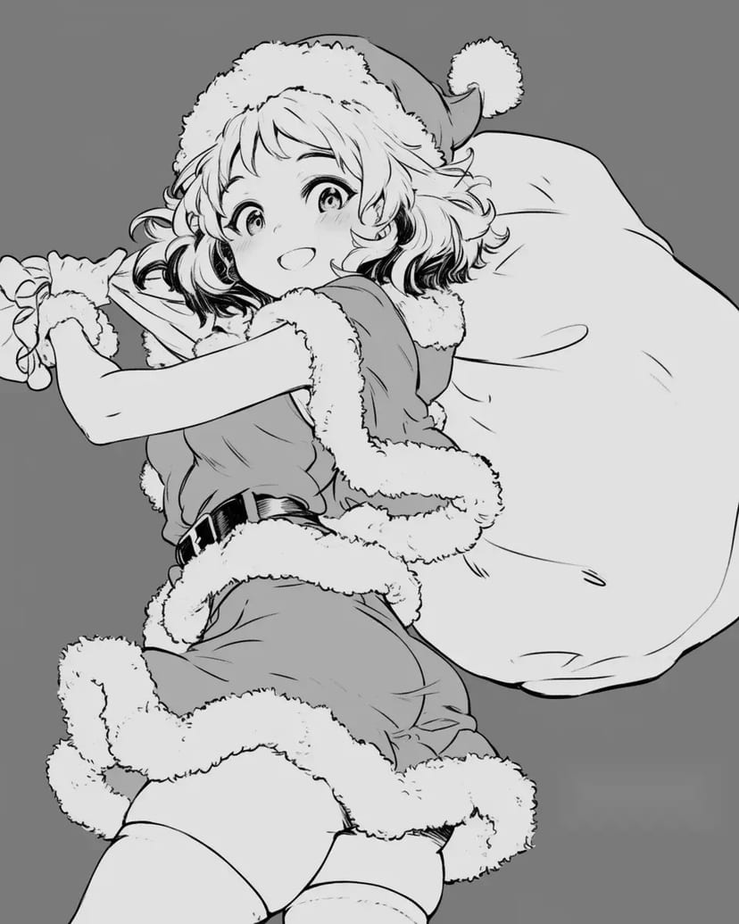 元気いっぱいのサンタガール
