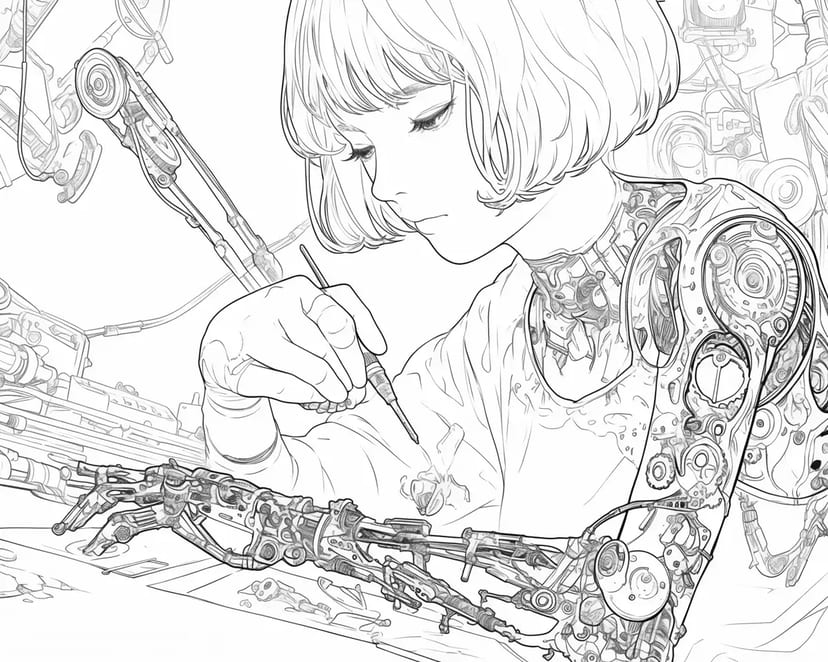 サイボーグ少女の繊細な作業