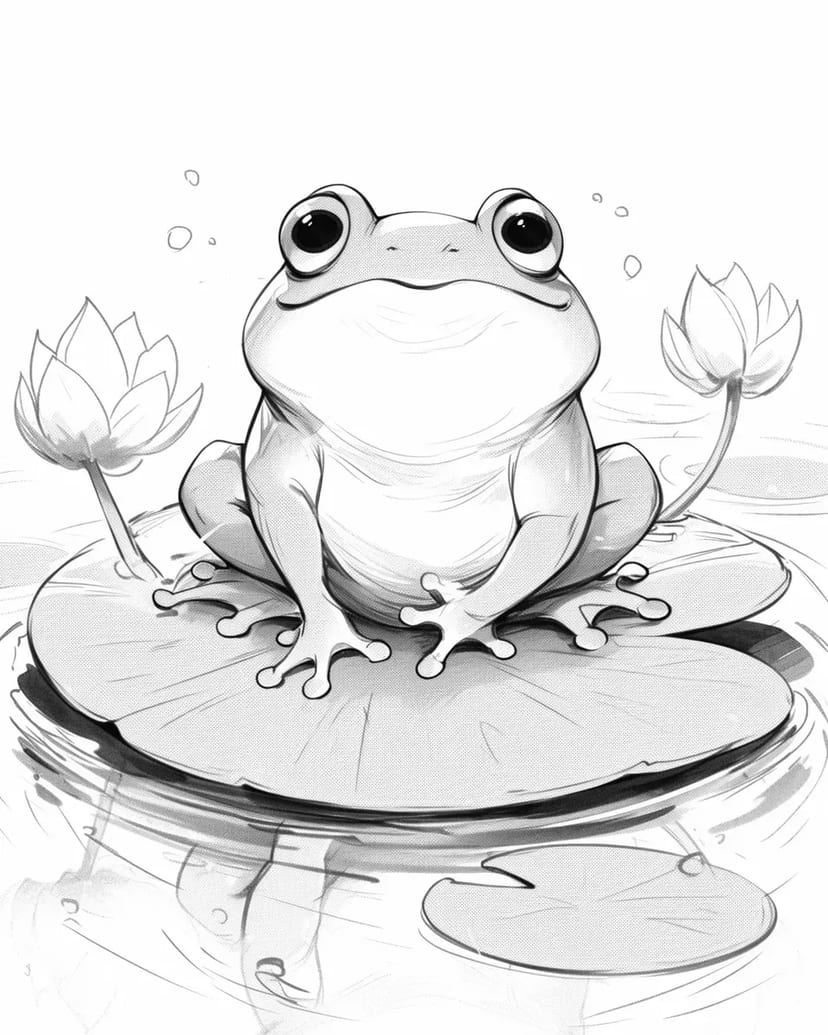 蓮の上のカエル