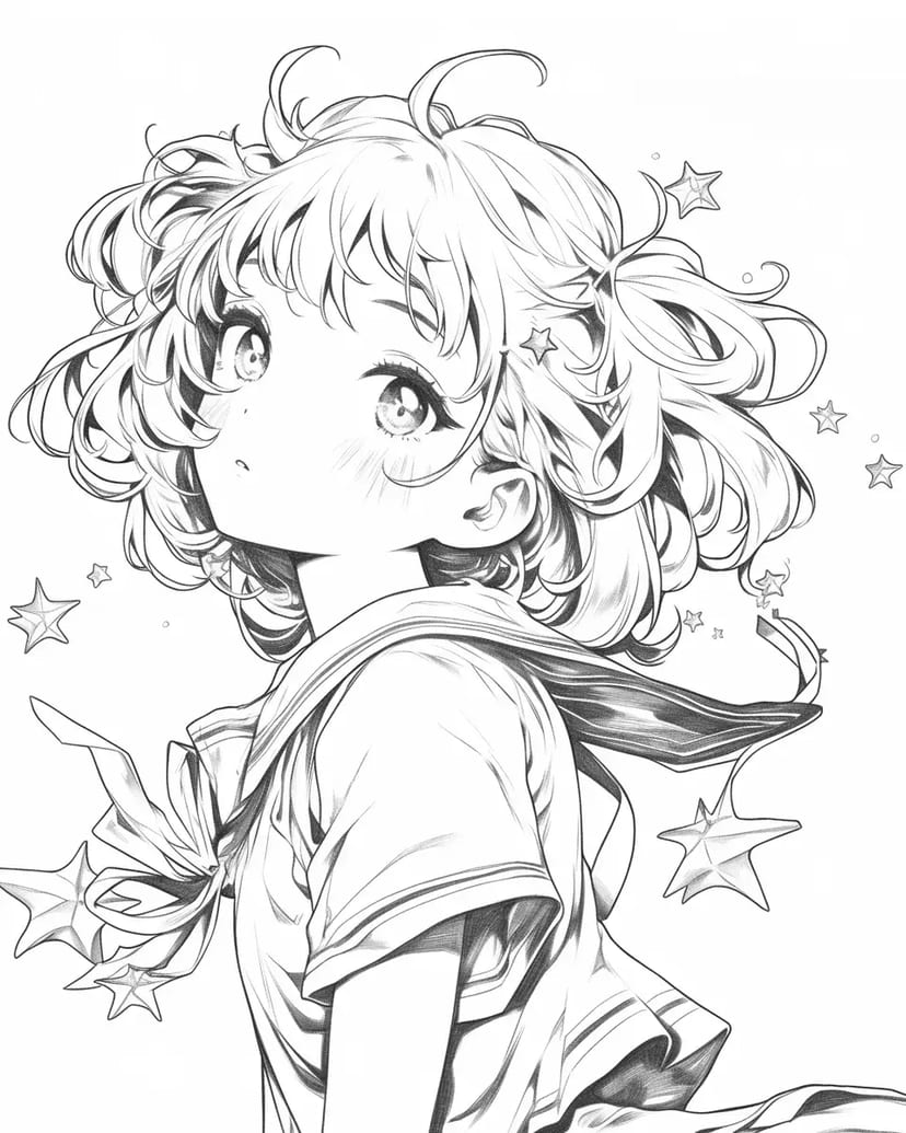 星を見上げる少女