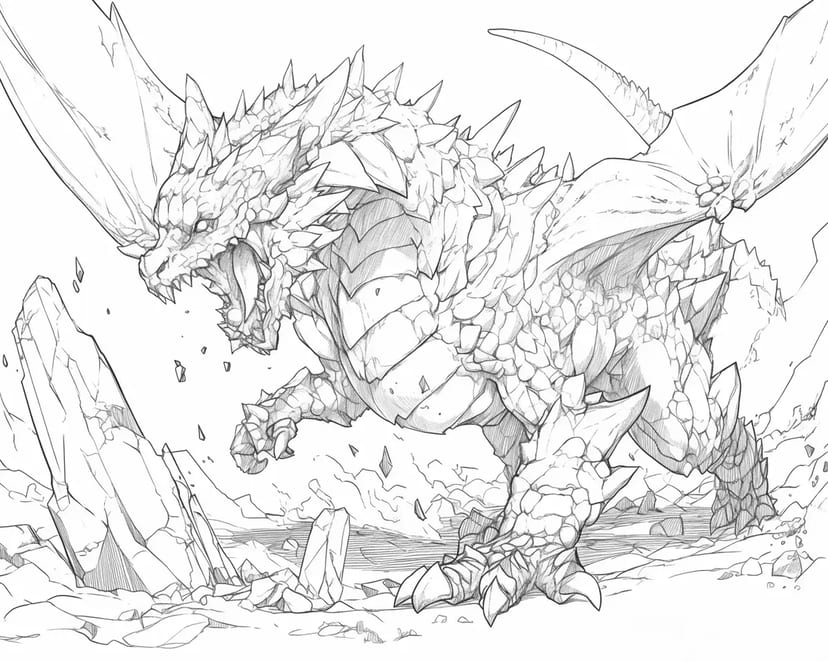 力強い石のドラゴン