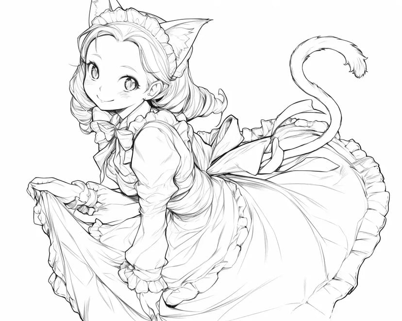 猫耳メイドの微笑み