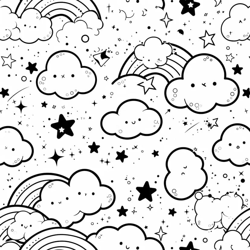 Nuages et Étoiles Scintillantes