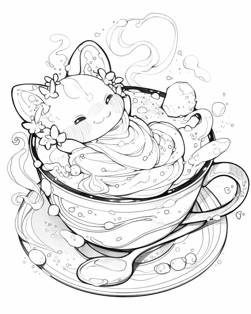 ふわふわラテの中の猫