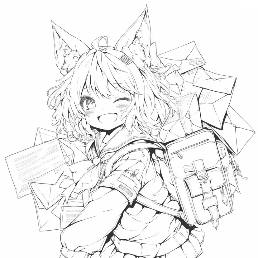手紙を届けるキツネの少女