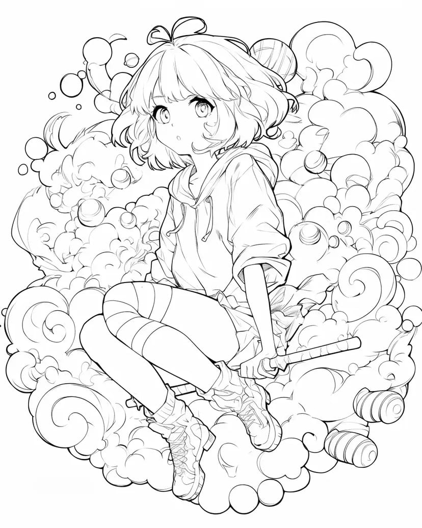 ふわふわ雲の中の少女