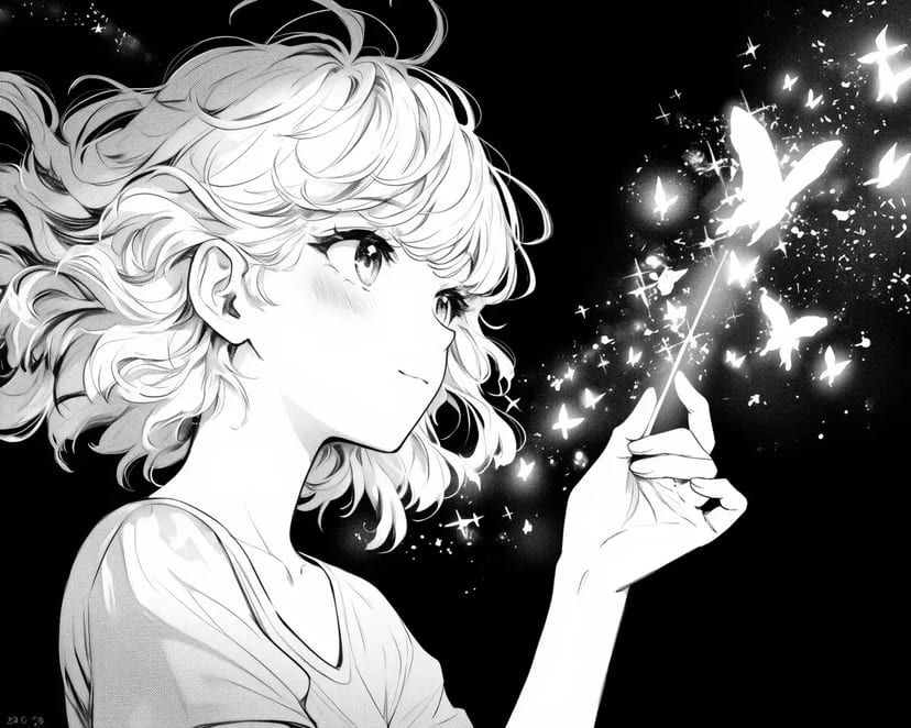 魔法の蝶と少女
