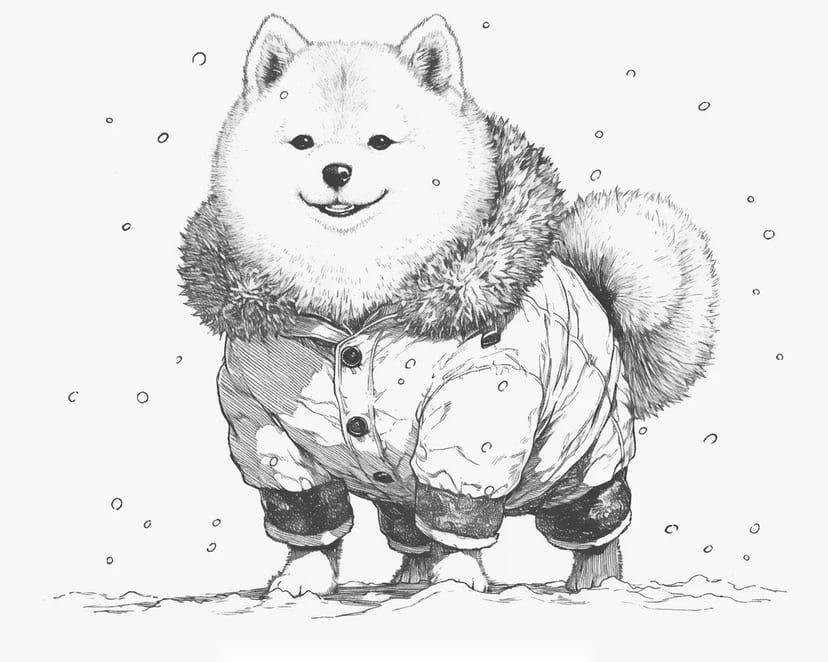 冬のシバイヌ