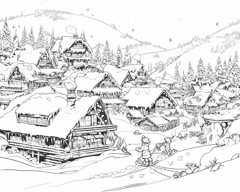 雪の村