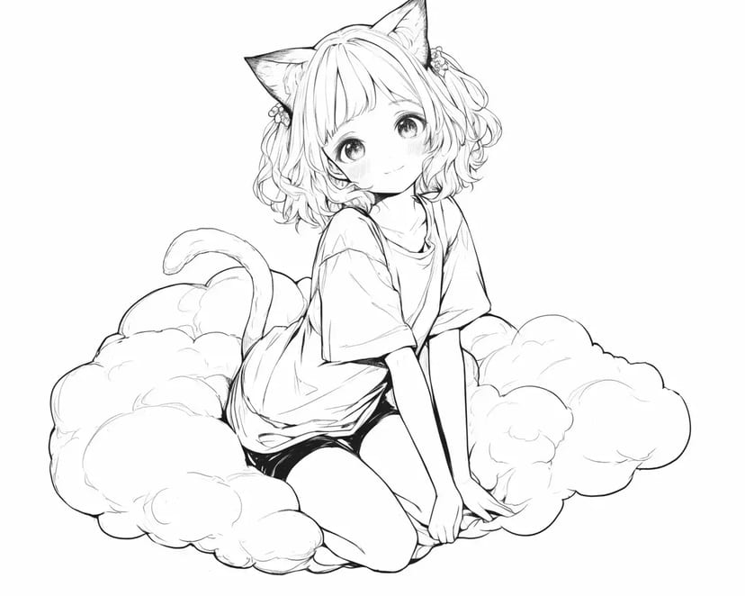 雲の上のねこ少女
