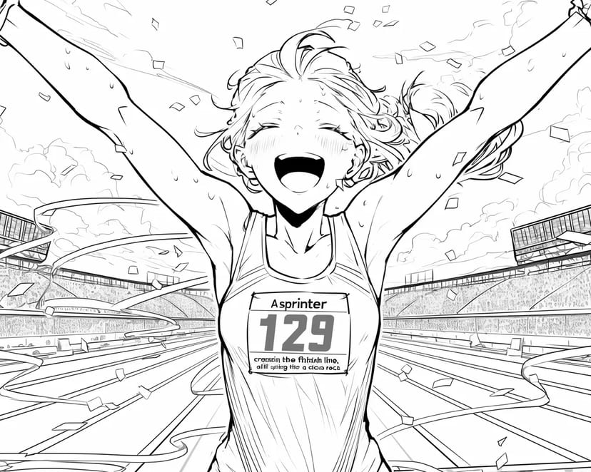 ゴールを駆け抜けるランナー