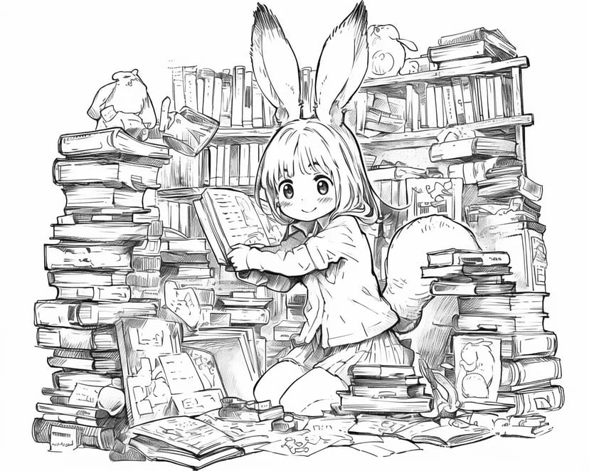 本の森のウサギ少女