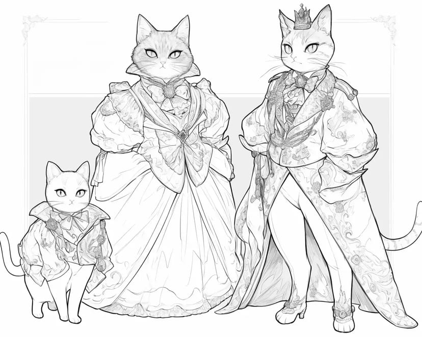 優雅な猫のファッションショー