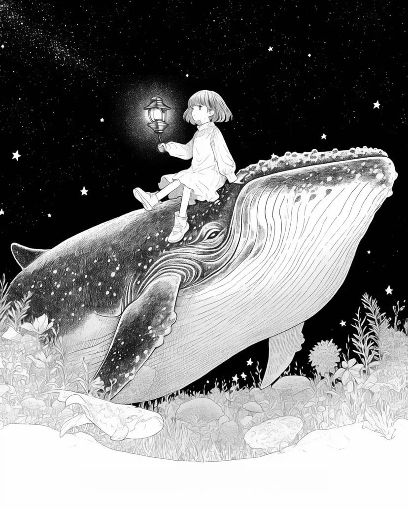 星空のクジラと少女