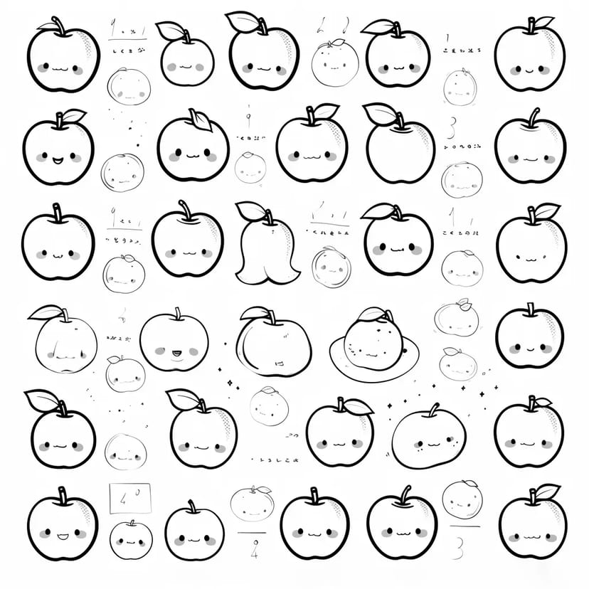 かわいいりんごの数え遊び