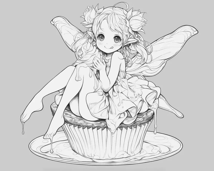 カップケーキの上の妖精