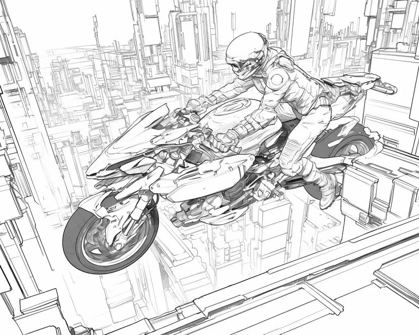 未来都市を駆け抜けるライダー