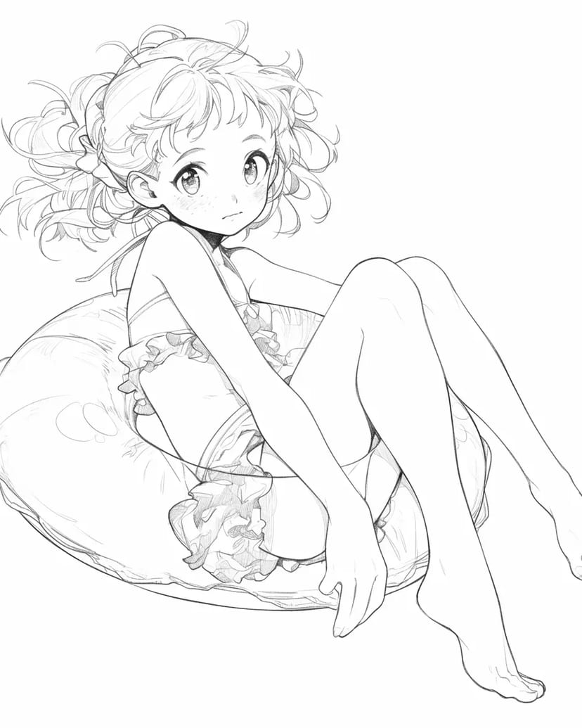 夏の日のプールサイド