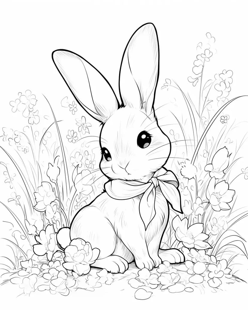 花畑のうさぎ