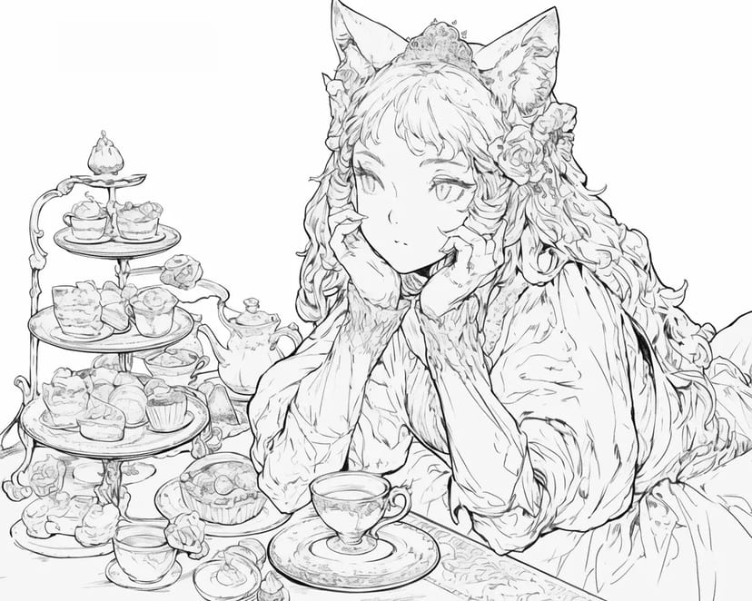 猫耳少女のティーパーティー