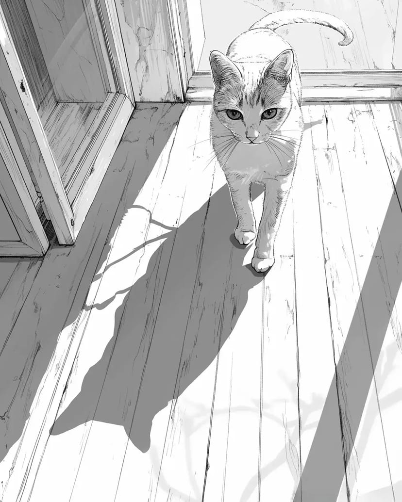 日差しの中の猫
