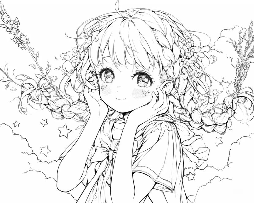 星空を見上げる少女