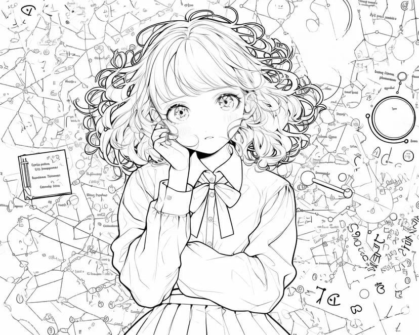 数式に囲まれた少女