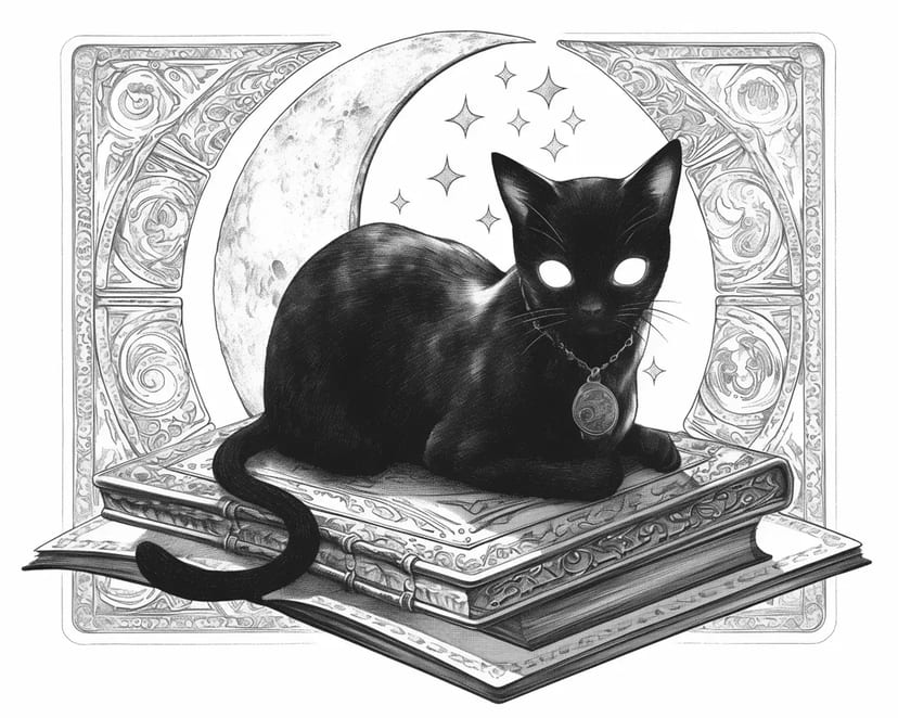 月夜の謎の黒猫