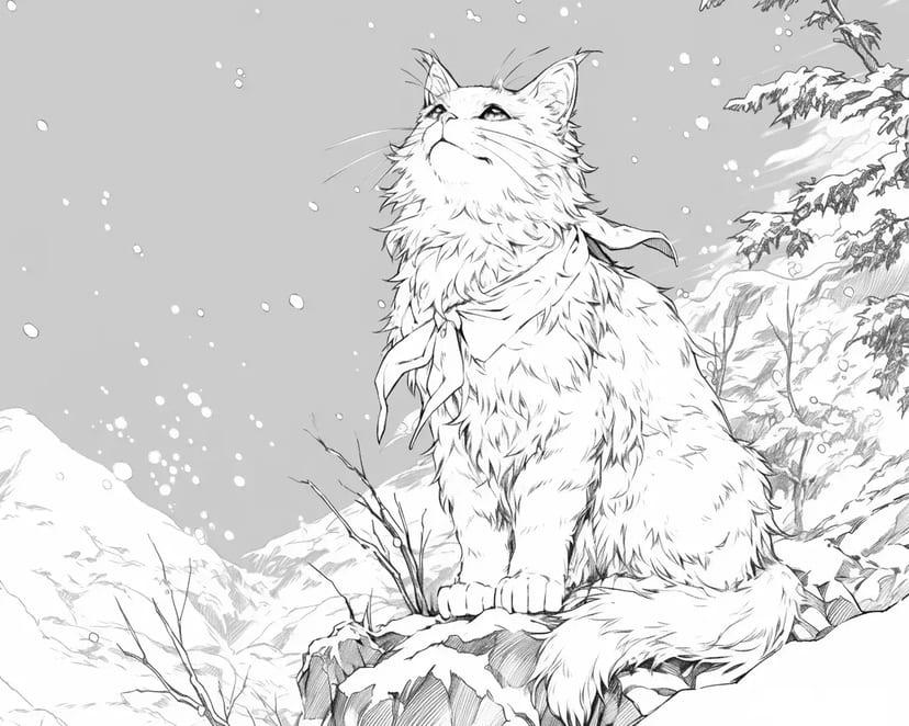 Chat des Forêts Norvégiennes dans la Neige