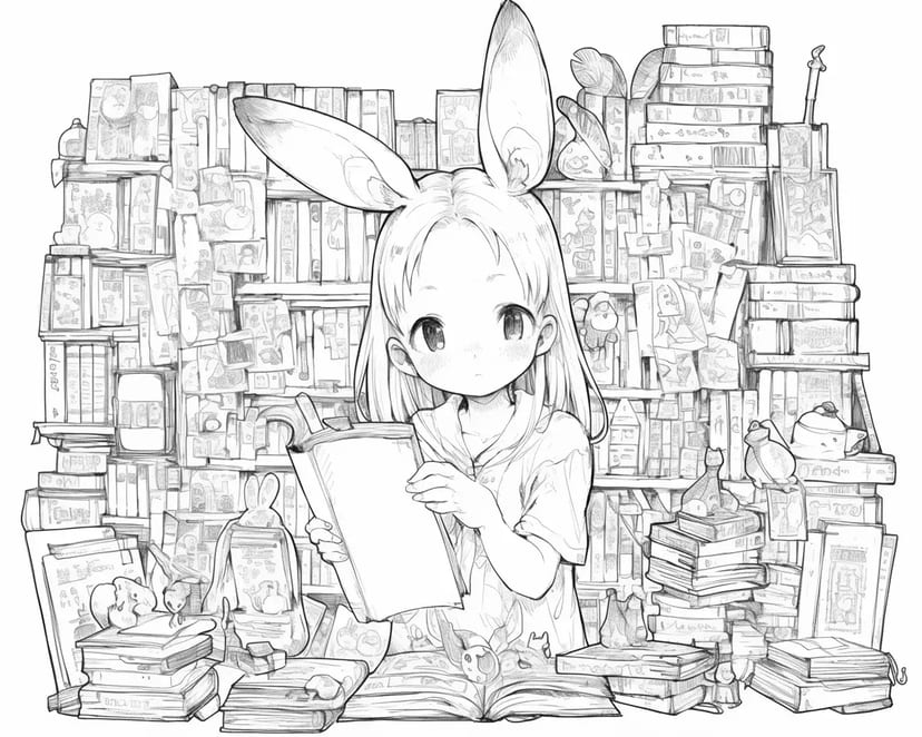 うさぎ耳の少女と本の世界