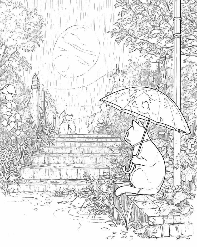 月夜の雨