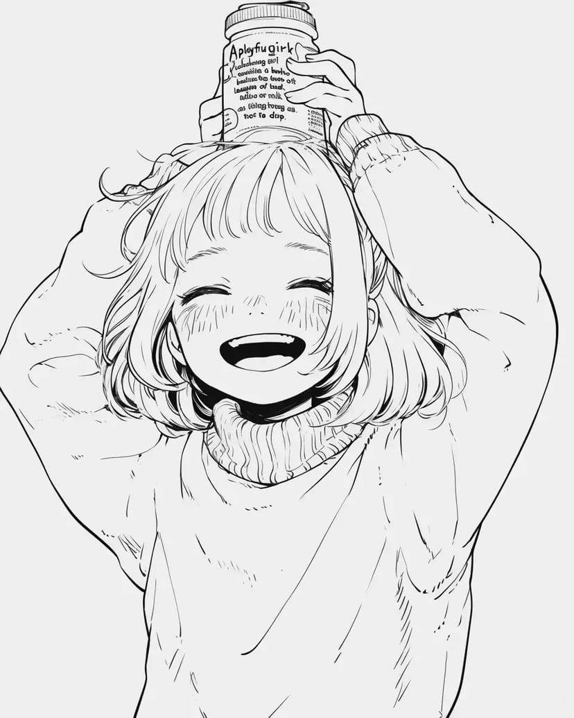 ジャムを持つ笑顔の少女