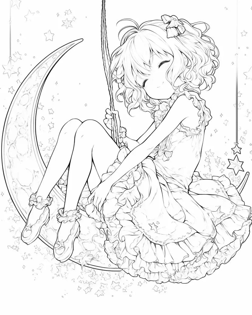Girl on a Moon Swing