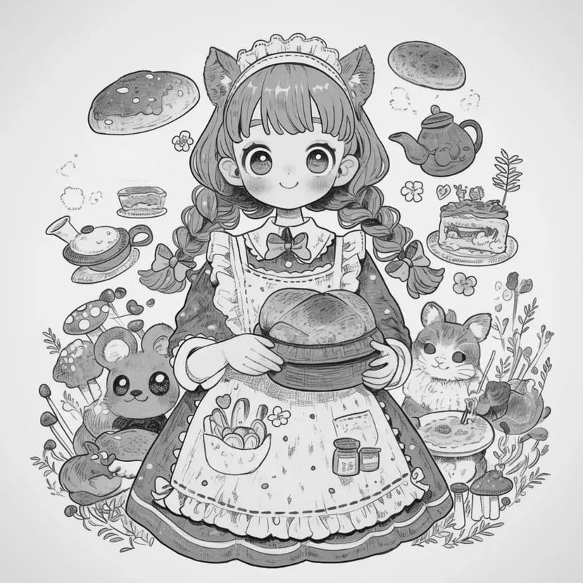パン作りの少女