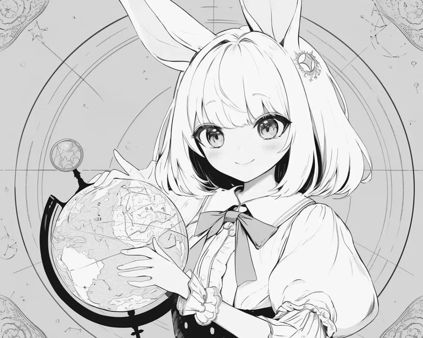 地球を抱えるウサギ少女