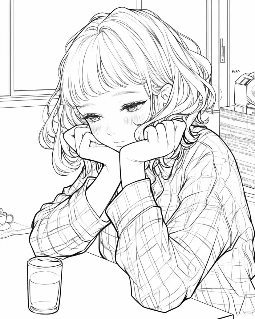 考え事をする少女