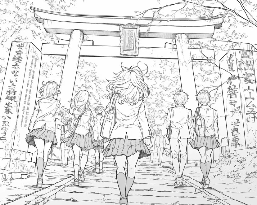 神社への通学路