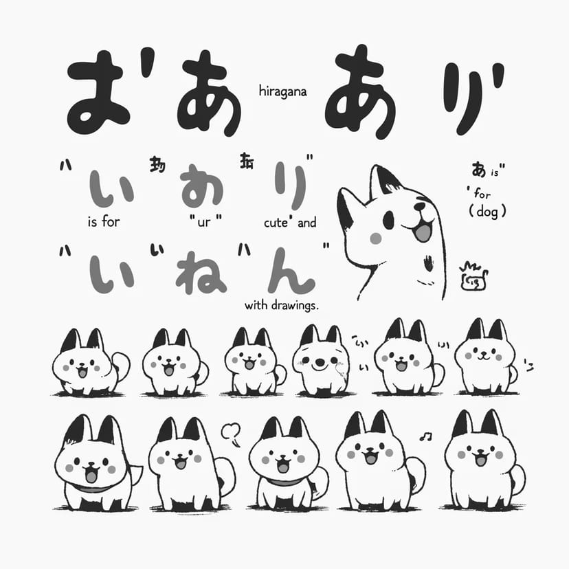 ひらがなとかわいい犬