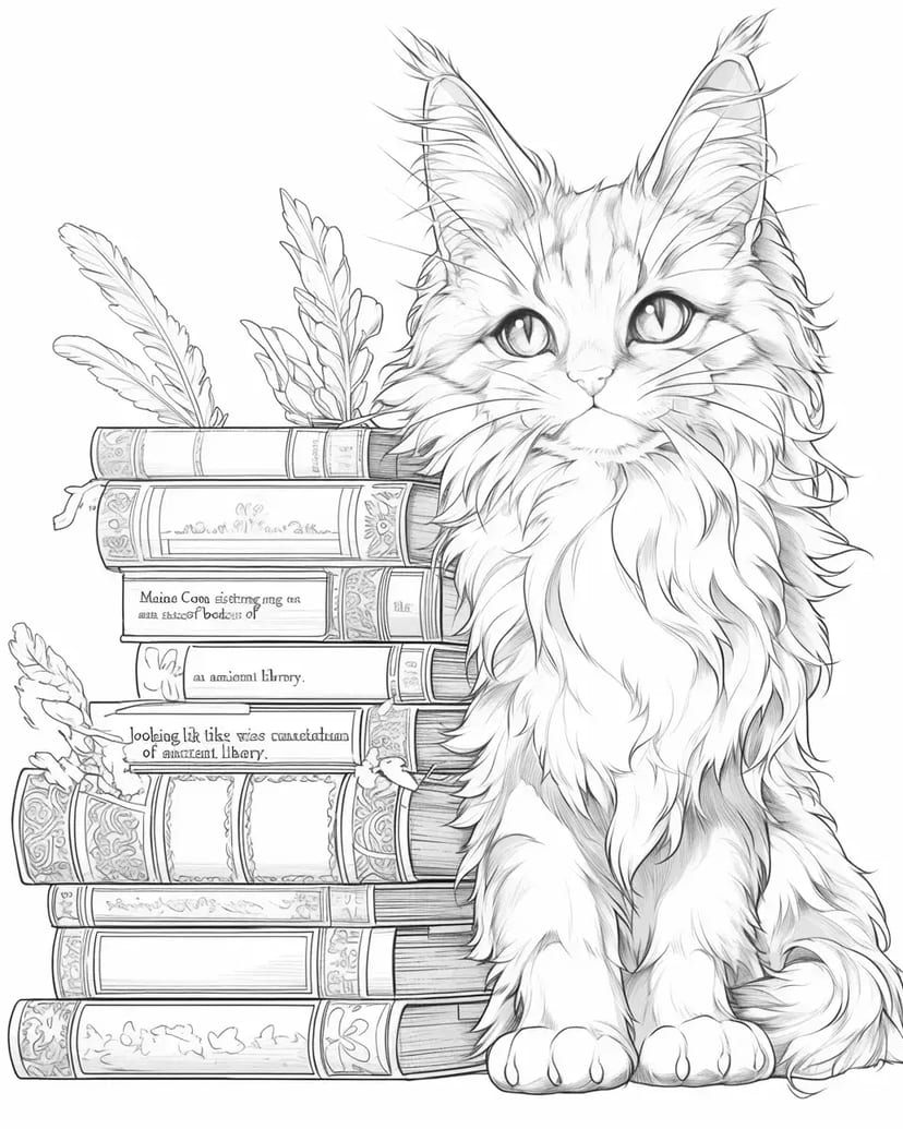 古い本と猫