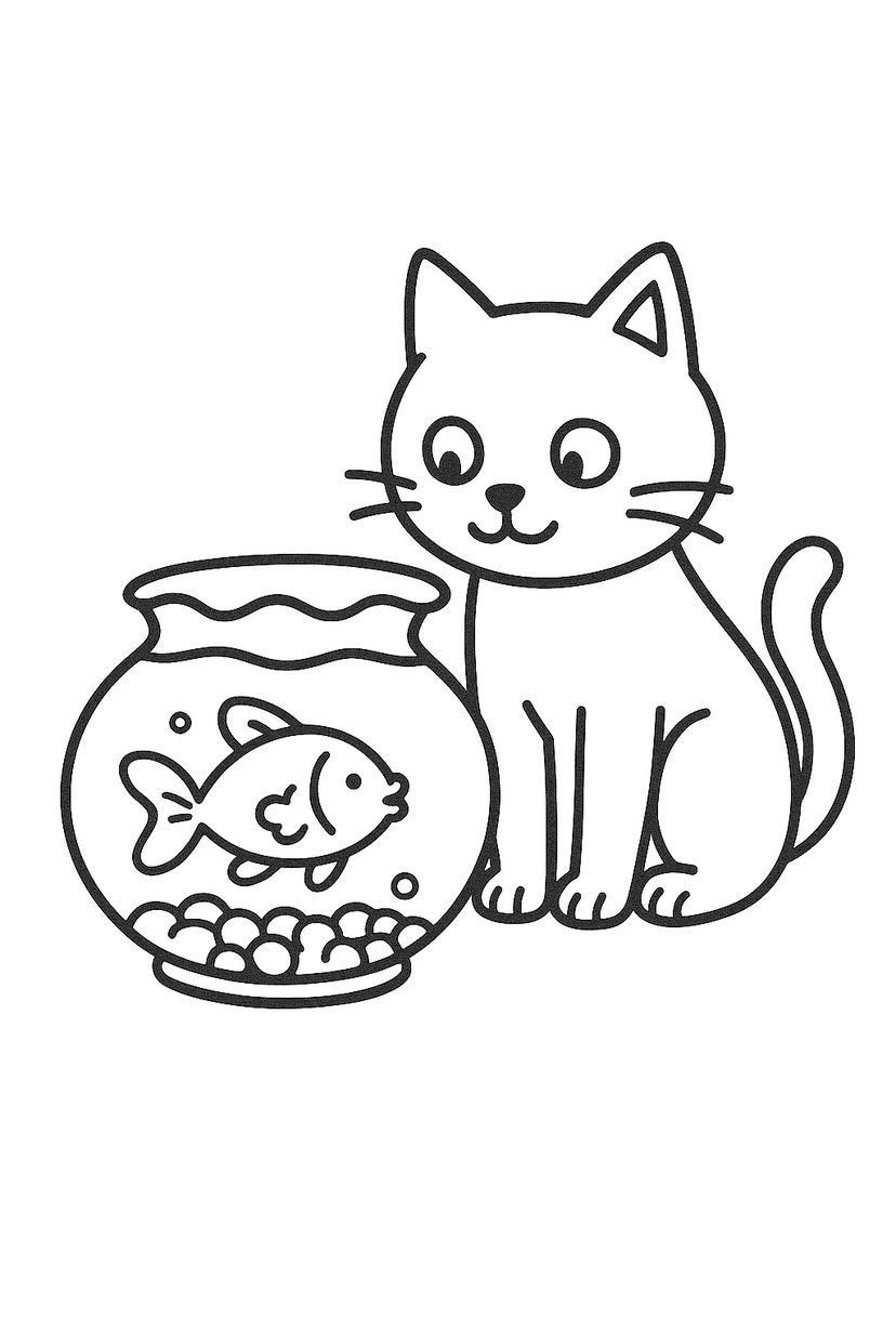 猫と金魚の出会い