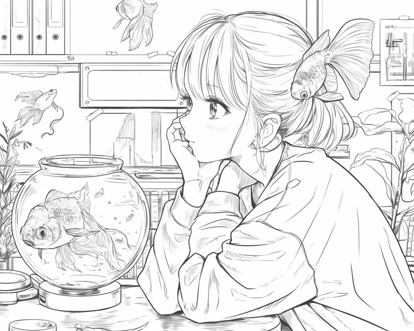 金魚と少女の思索