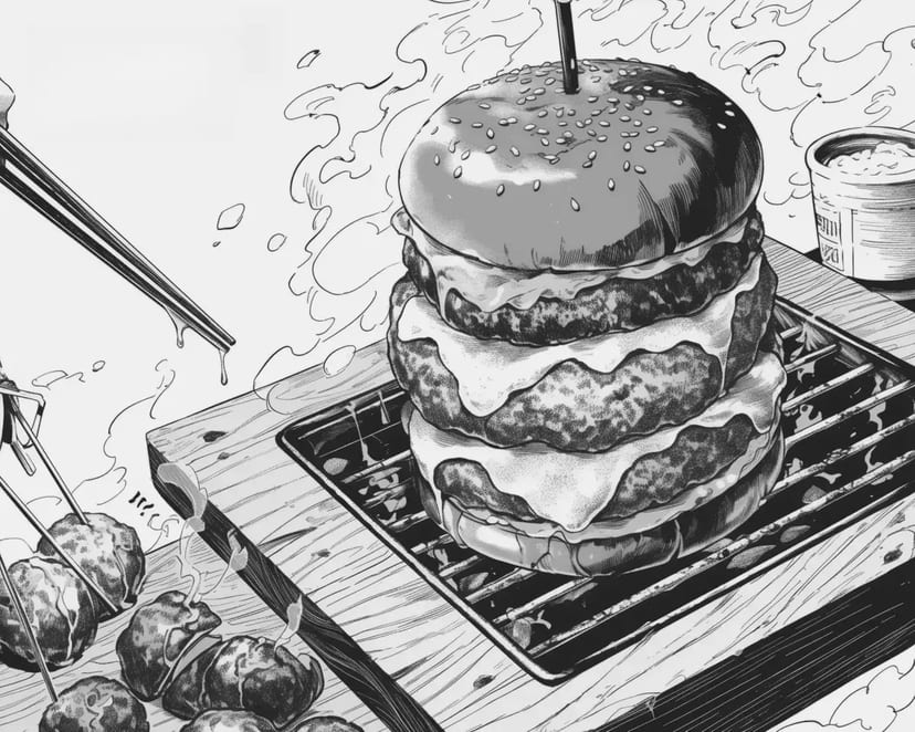 おいしいバーガーのグリル
