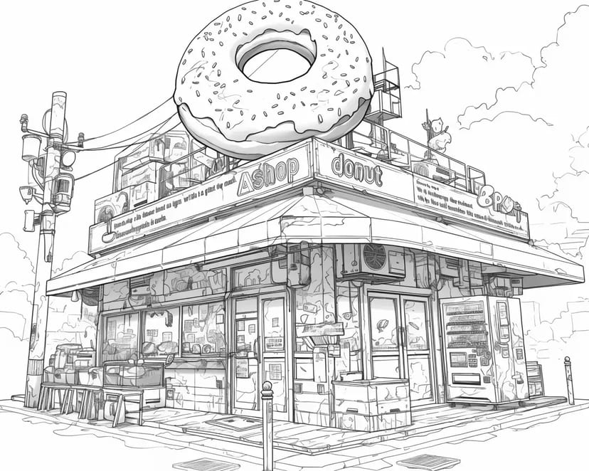 ドーナツショップの風景