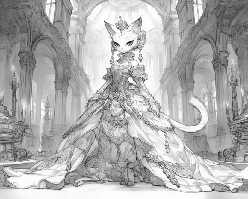 優雅な猫のプリンセス