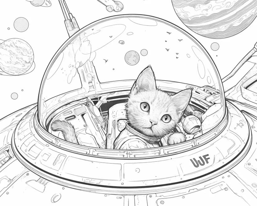 宇宙探検の子猫