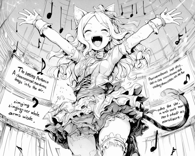 ジャンプする猫耳の少女