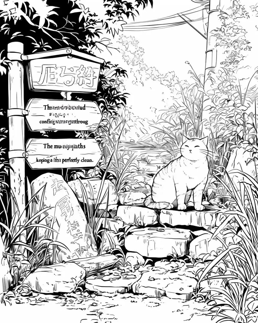 石畳の道と猫