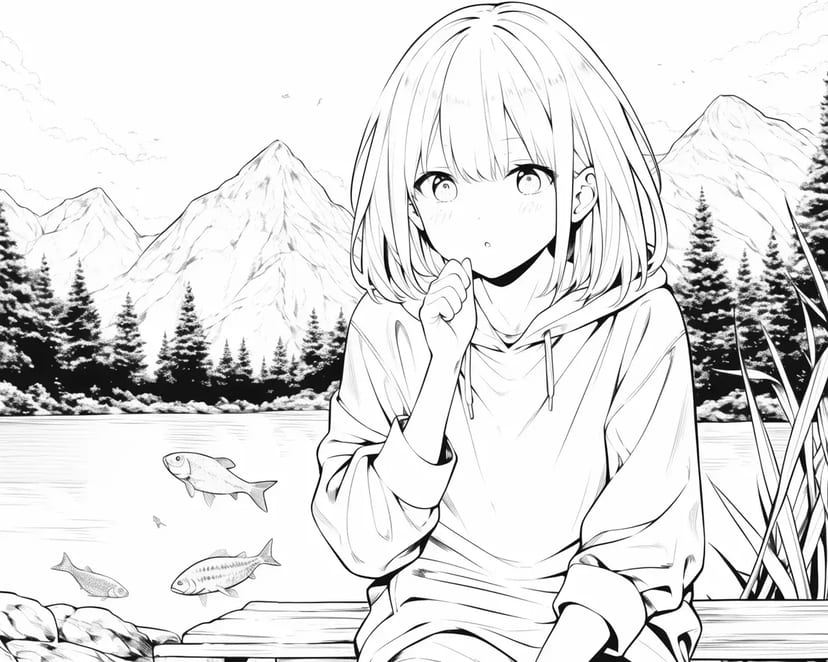 湖畔の少女
