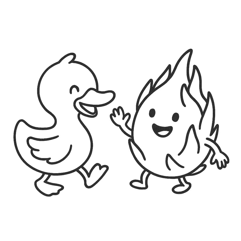 アヒルと炎のダンス